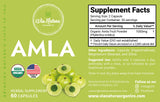 Étiquette de Via Natura Organics Amla capsules, choix organique et sans OGM