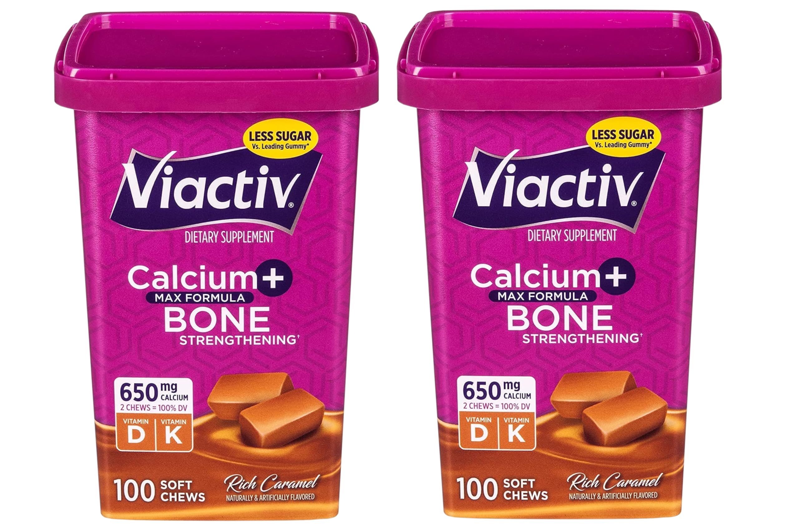 Emballage Viactiv Max Formule Calcium D3 prêt à emporter.
