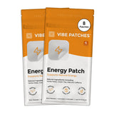 VIBE PATCHES emballage yerba-mate énergie, prêt pour une routine matinale.