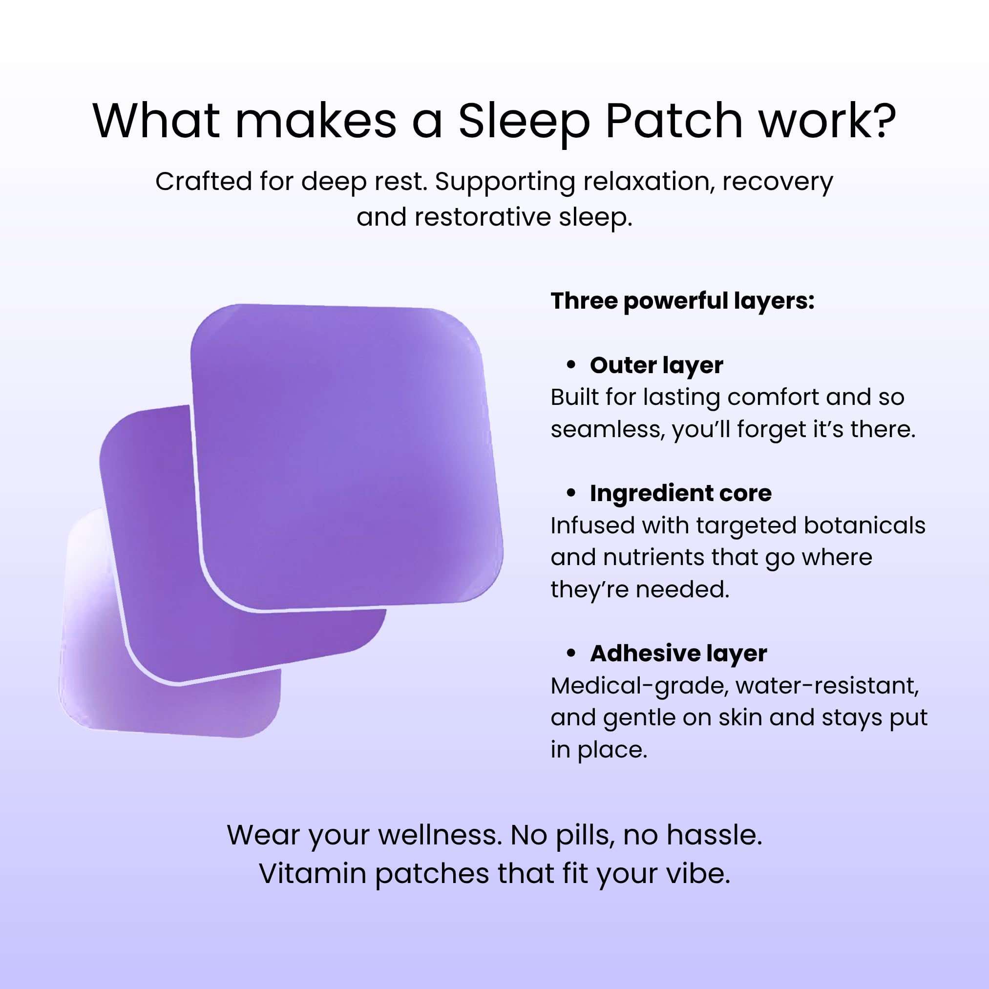 VIBE PATCHES patch-confort nocturne peu visible sous les vêtements