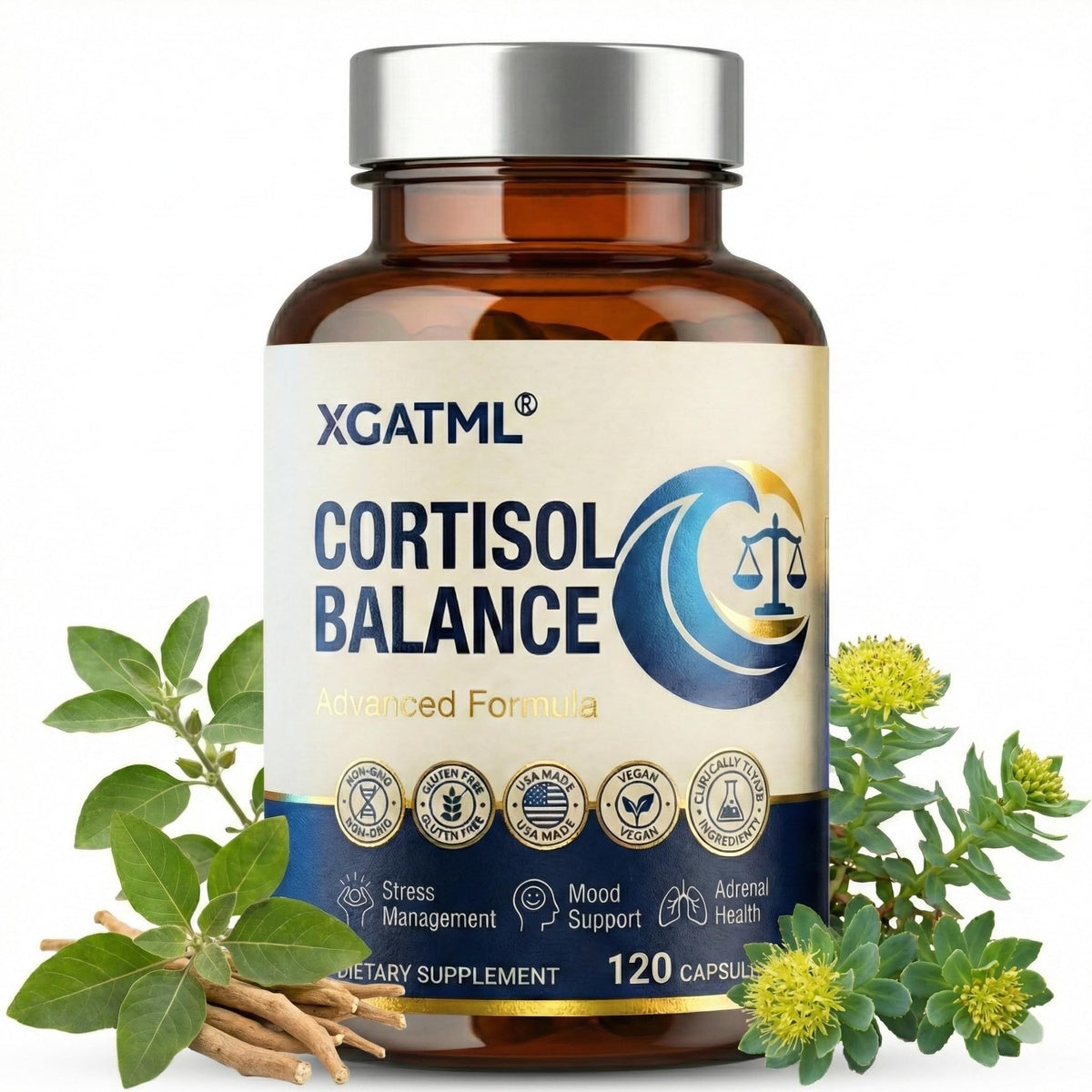 VibeGen+ capsules cortisol: soutien quotidien du stress et équilibre.