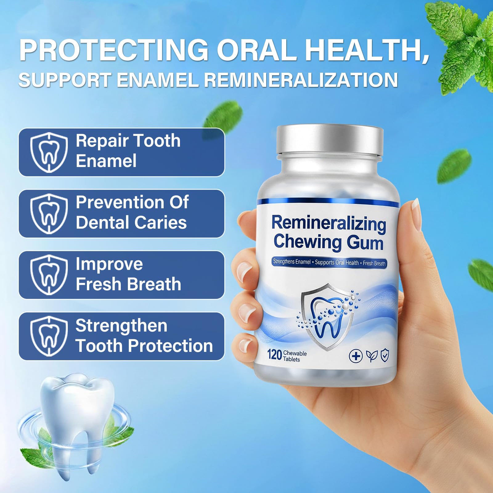 VibeGen+ Gomme menthe—arôme frais et haleine durable.