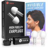 VIBES bouchons d'oreille concert transparents, protection auditive discrète pour concerts.