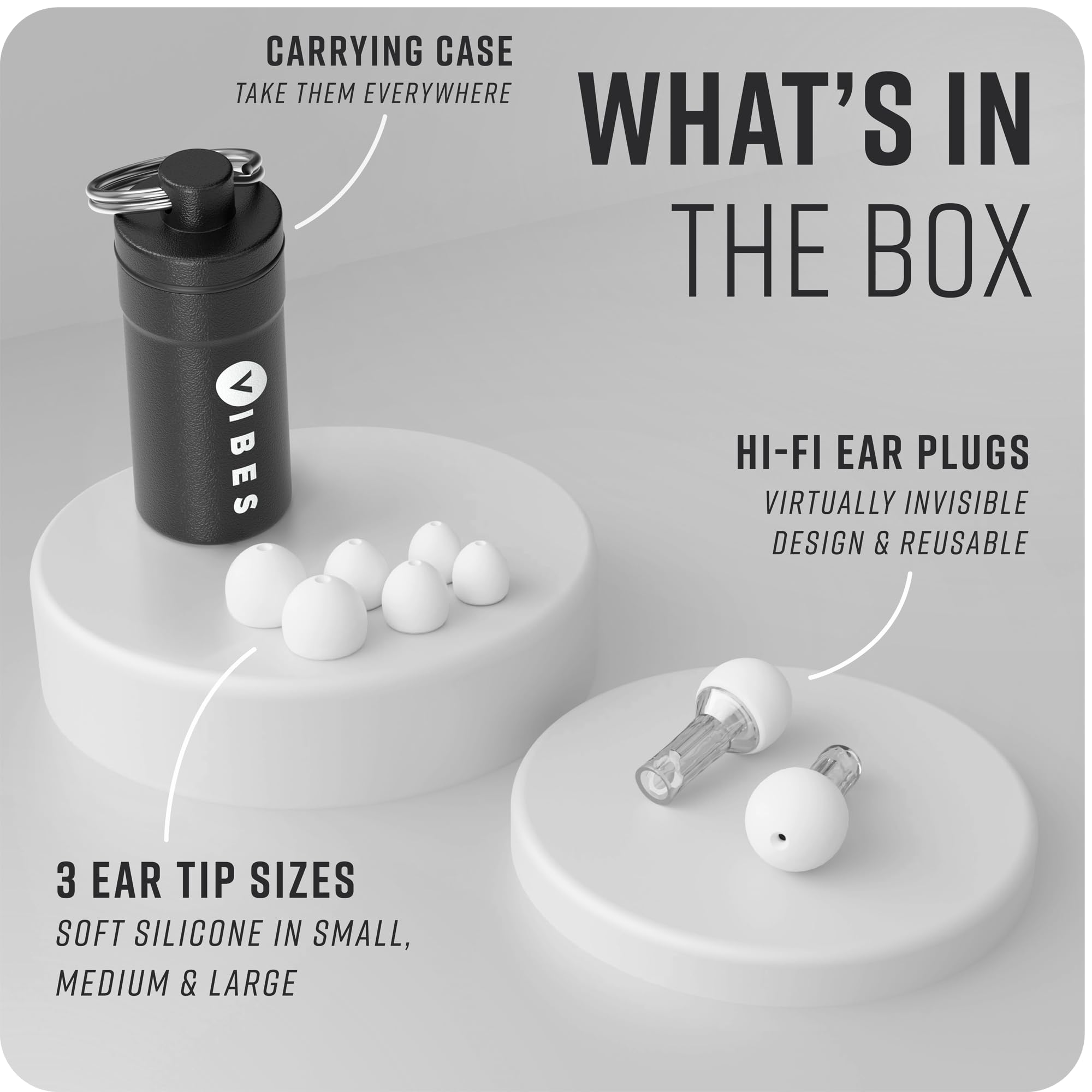 VIBES étui aluminium compact: rangement sûr et portable lors des déplacements.