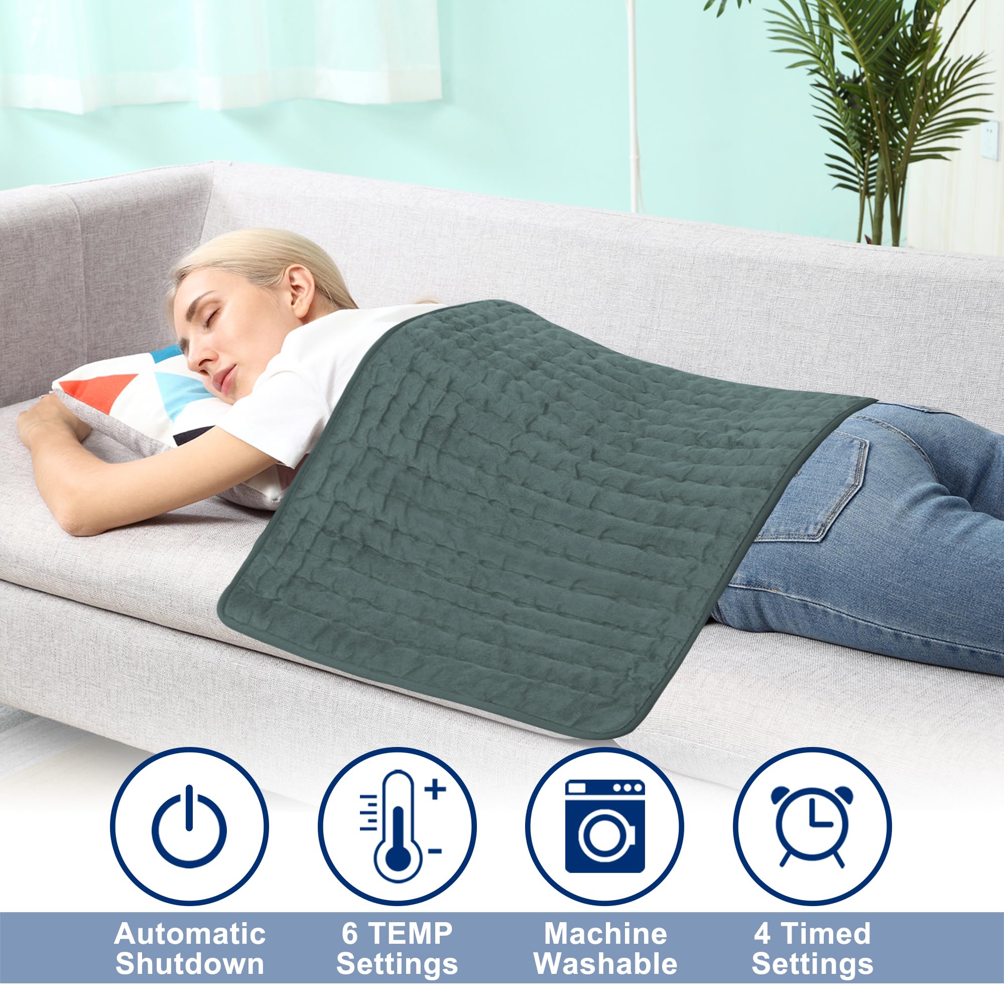 Coussin chauffant VIBOOS utilisé sur le bras pour détente musculaire.