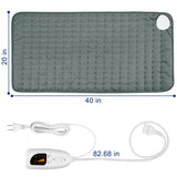 Coussin chauffant VIBOOS posé sur les épaules pour relaxation.