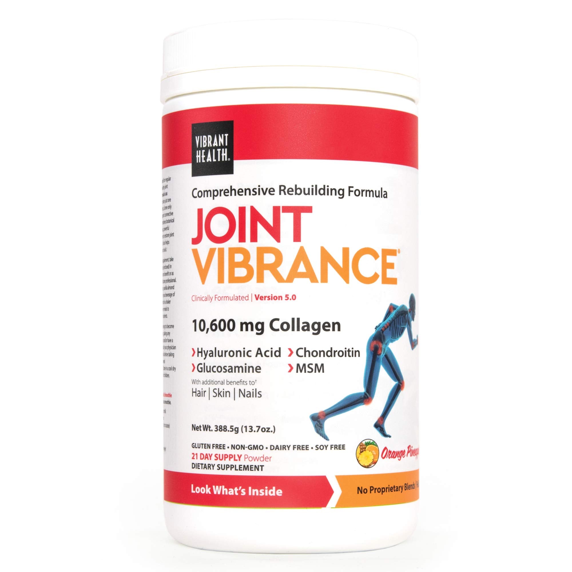 Joint Vibrance de Vibrant Health, bouteille orange-ananas, soutien quotidien des articulations
