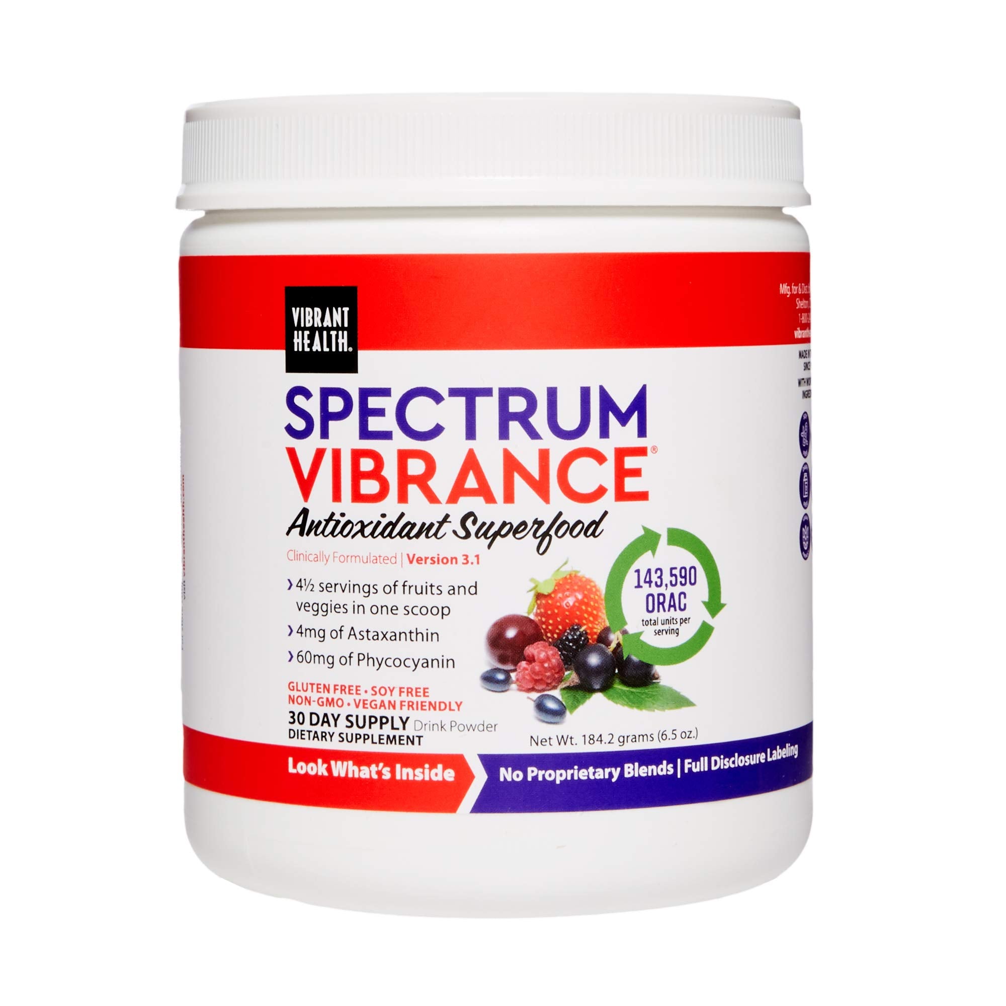 Vibrant Health Spectrum Vibrance en bouteille, pratique pour votre routine vegan.