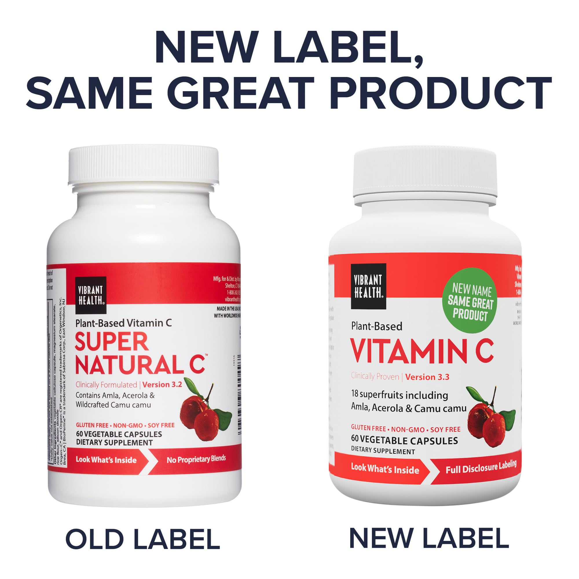 Vibrant Health Super Natural C – étiquette claire et ingrédients naturels visibles.