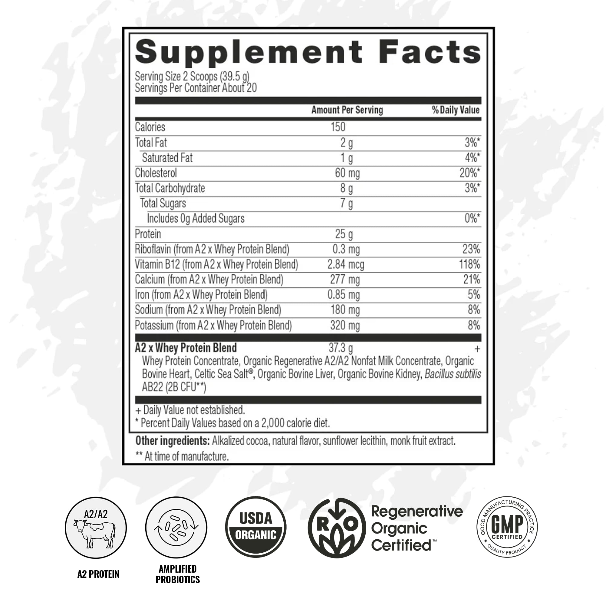 VICERA A2 Protéine Poudre, mélange chocolat et shake onctueux et satisfaisant.
