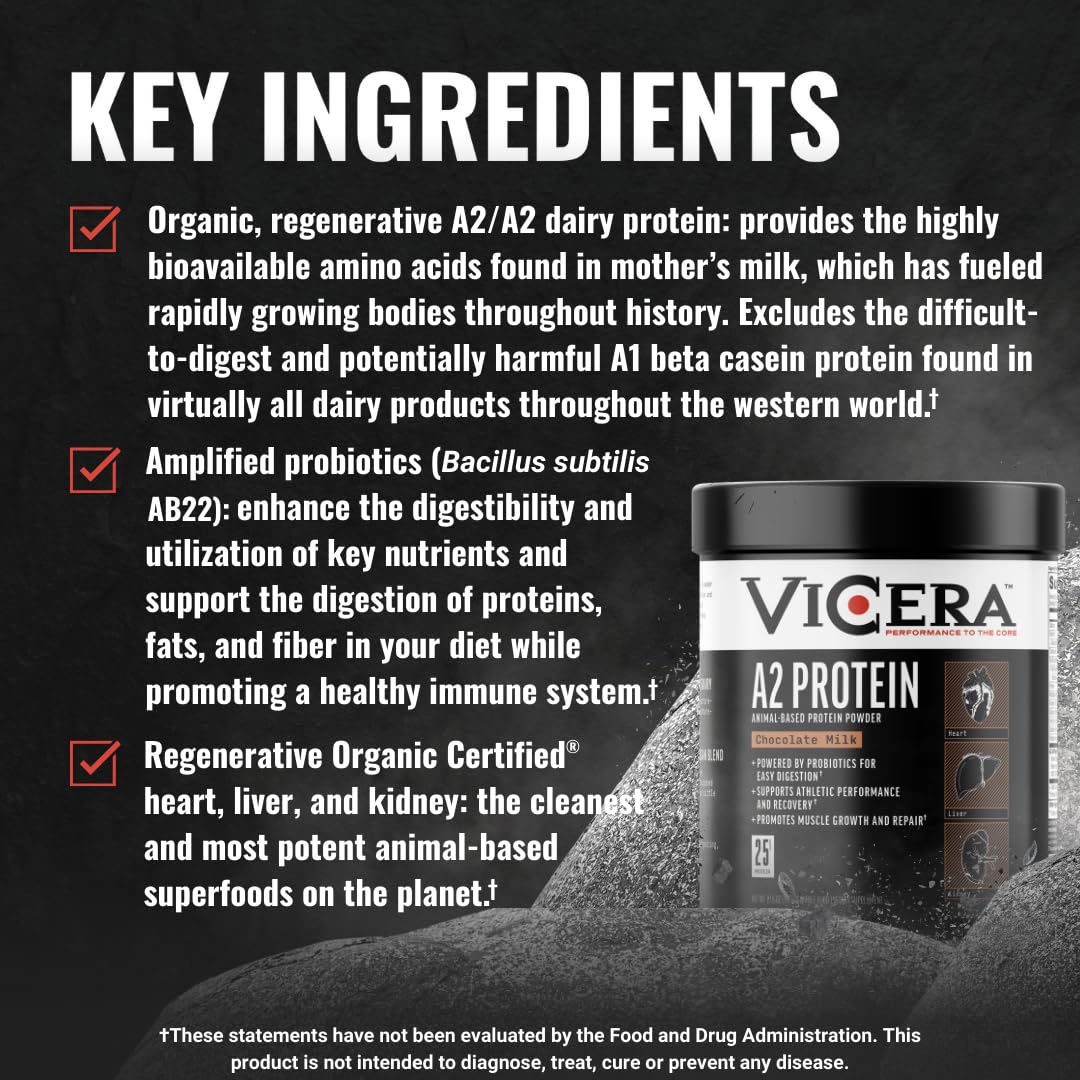VICERA A2 Protéine Poudre texture crèmeuse sans A1 caséine.