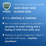 Inhalateur Vicks au design compact et économique, facile à transporter.