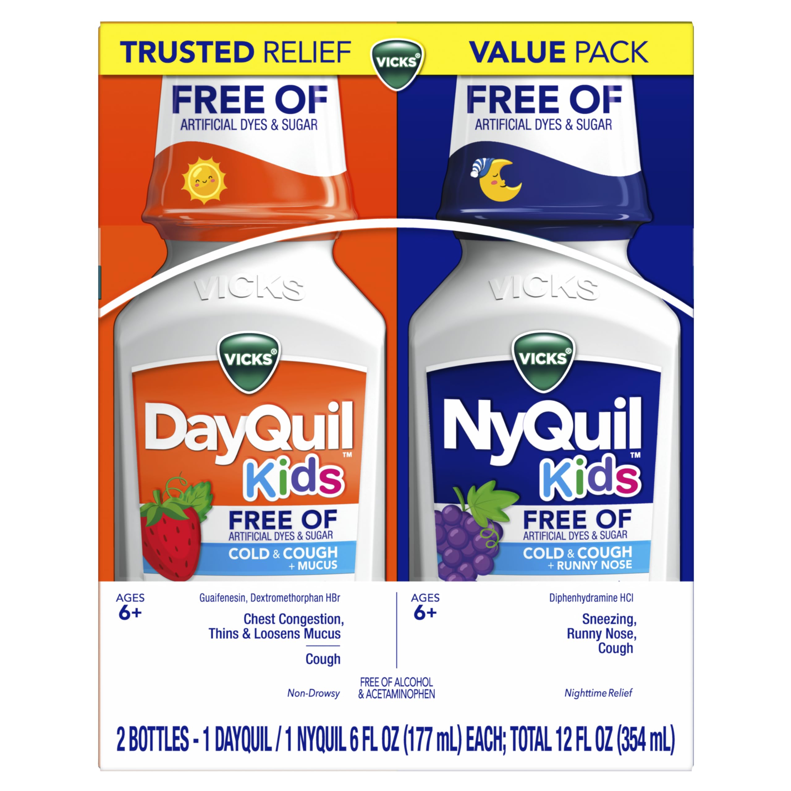 Duo VICKS DayQuil & NyQuil jour framboise, soulagement rapide pendant la journée.