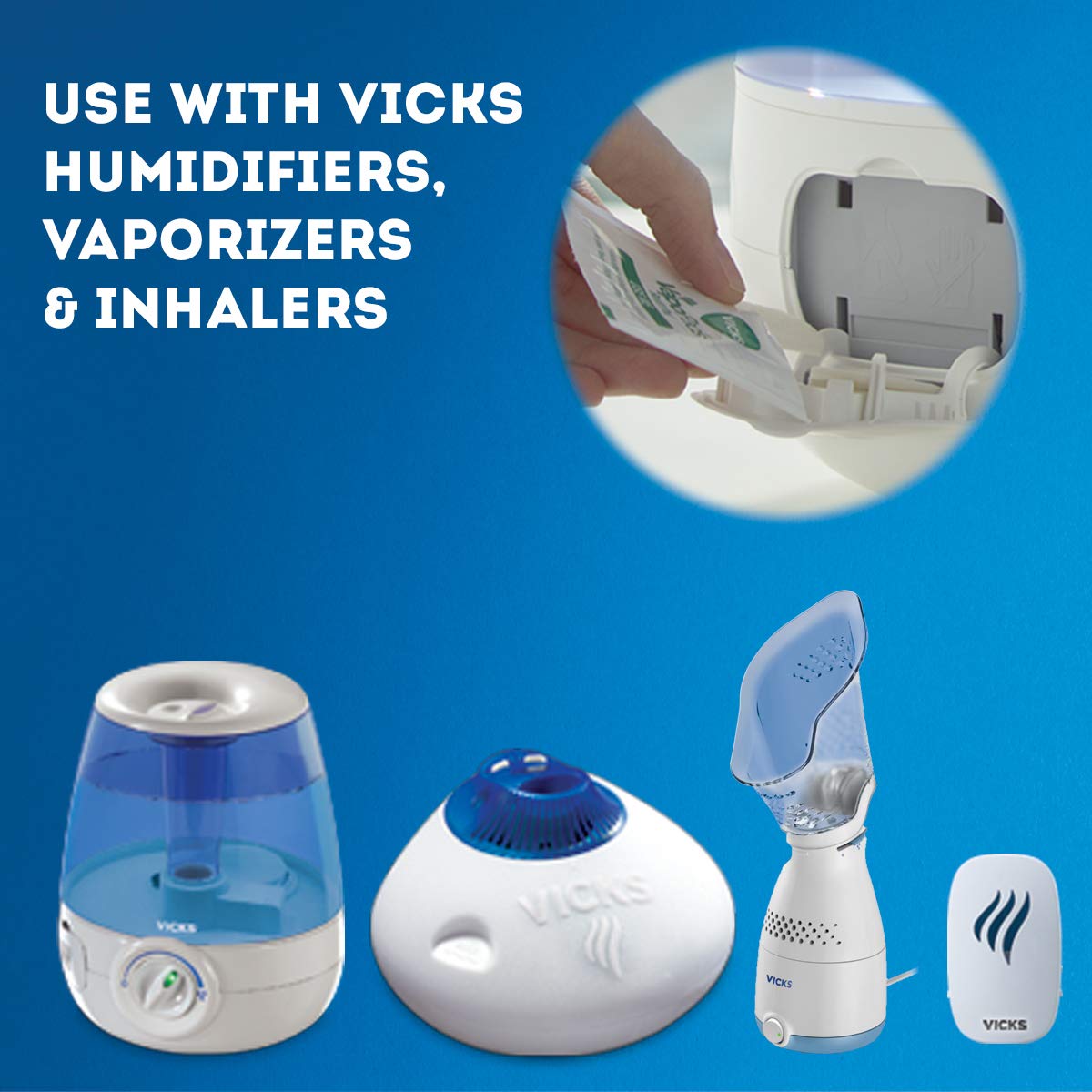 Vicks Vapopad Lavande durée d’arôme jusqu’à 8 heures par pastille.