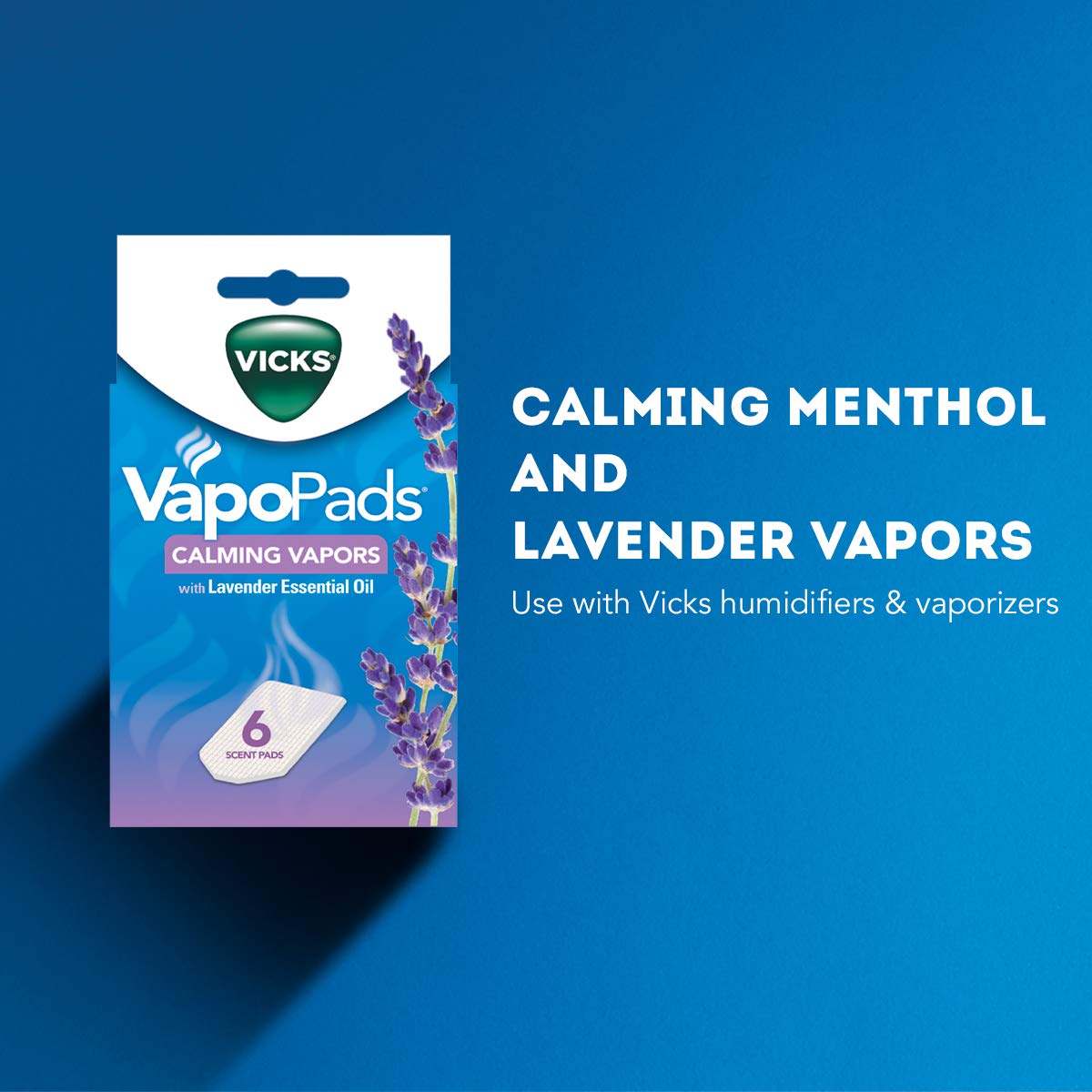 Vicks Vapopad Lavande pack de 6 pastilles pour plusieurs soirées.