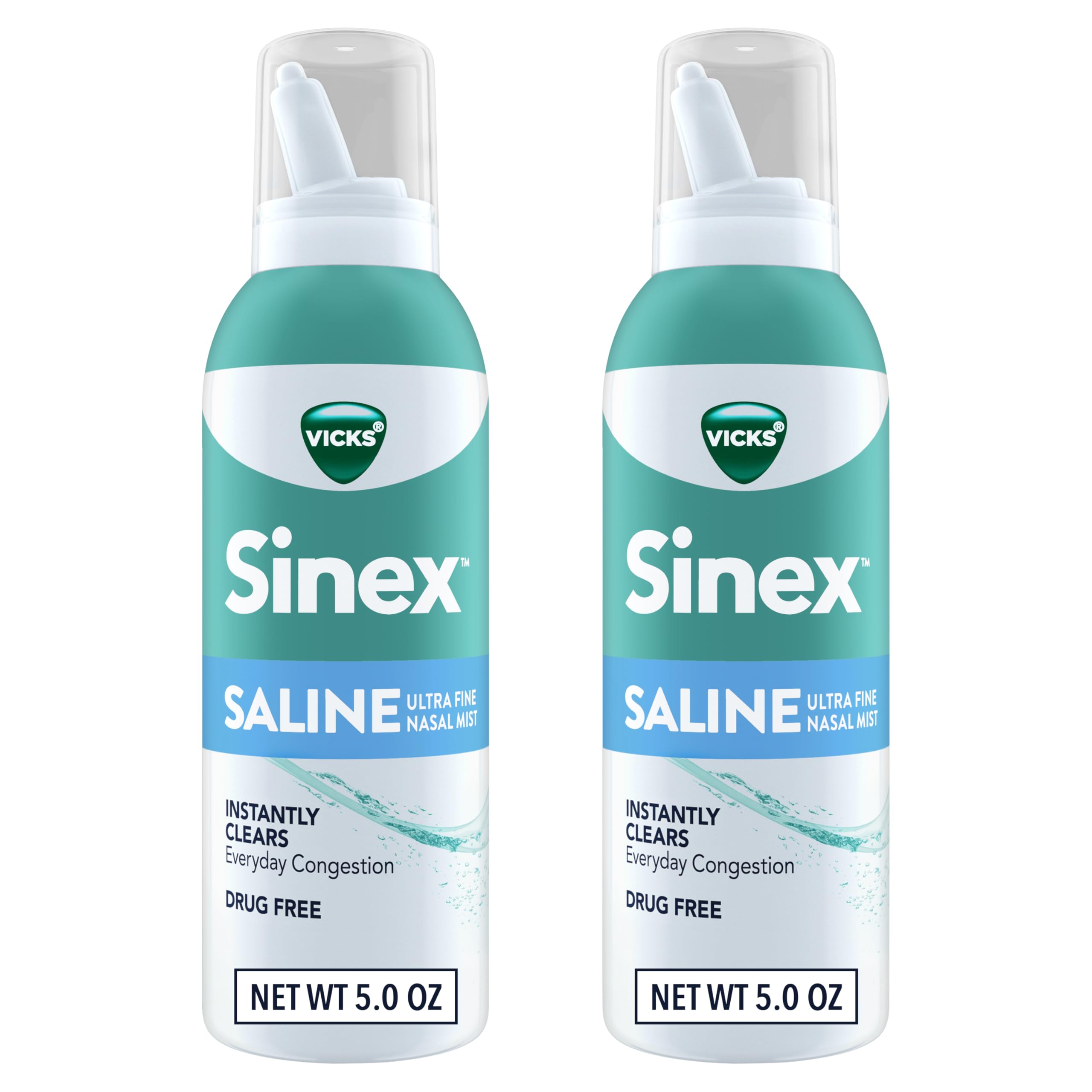 Flacon nasal Vicks Sinex Saline prêt à l’emploi et facile à utiliser