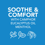Application sur la poitrine et la gorge avec Vicks VapoRub pour une sensation apaisante.