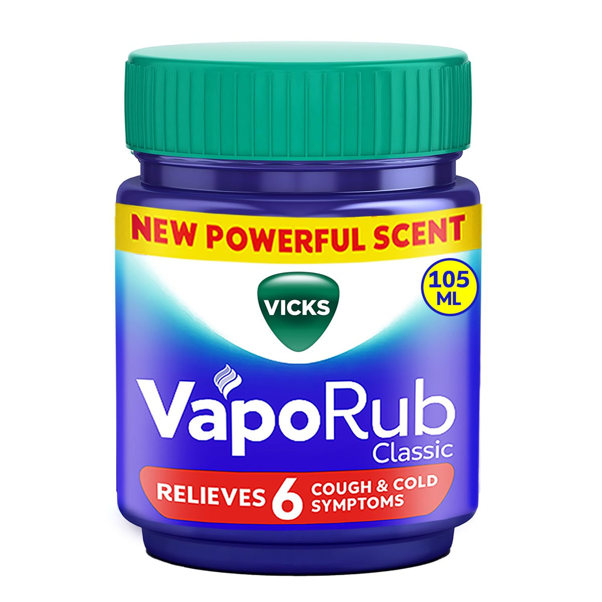 Vicks VapoRub dans le bocal-mentholé pour soulager les symptômes.