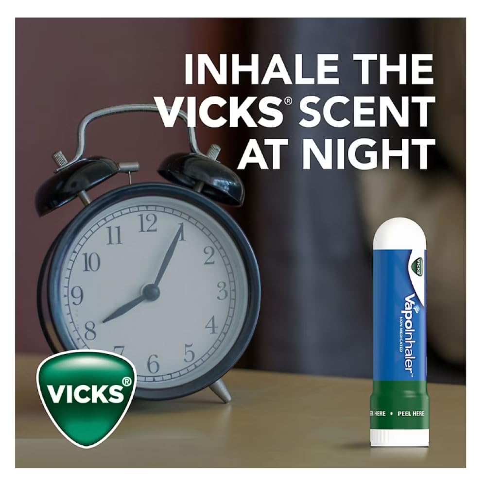 Baton menthe du Vicks VapoInhaler prêt à l’emploi pour une respiration.