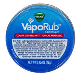 Vicks Vaporub pommade topique 12 g, format voyage, pour soulager temporairement les congestions et la toux.