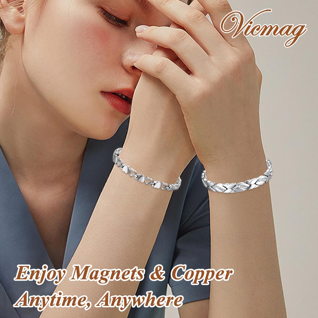 Vicmag bracelet ajustable avec outil de remise à taille.