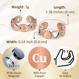 Bague Vicmag cuivre hypoallergénique, sans nickel pour peaux sensibles.