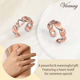 Bague cuivre Leaf et Love Vicmag, motif distinctif pour votre style.