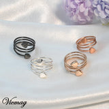 Vicmag bague rose dore magnétique, finition élégante et chic.
