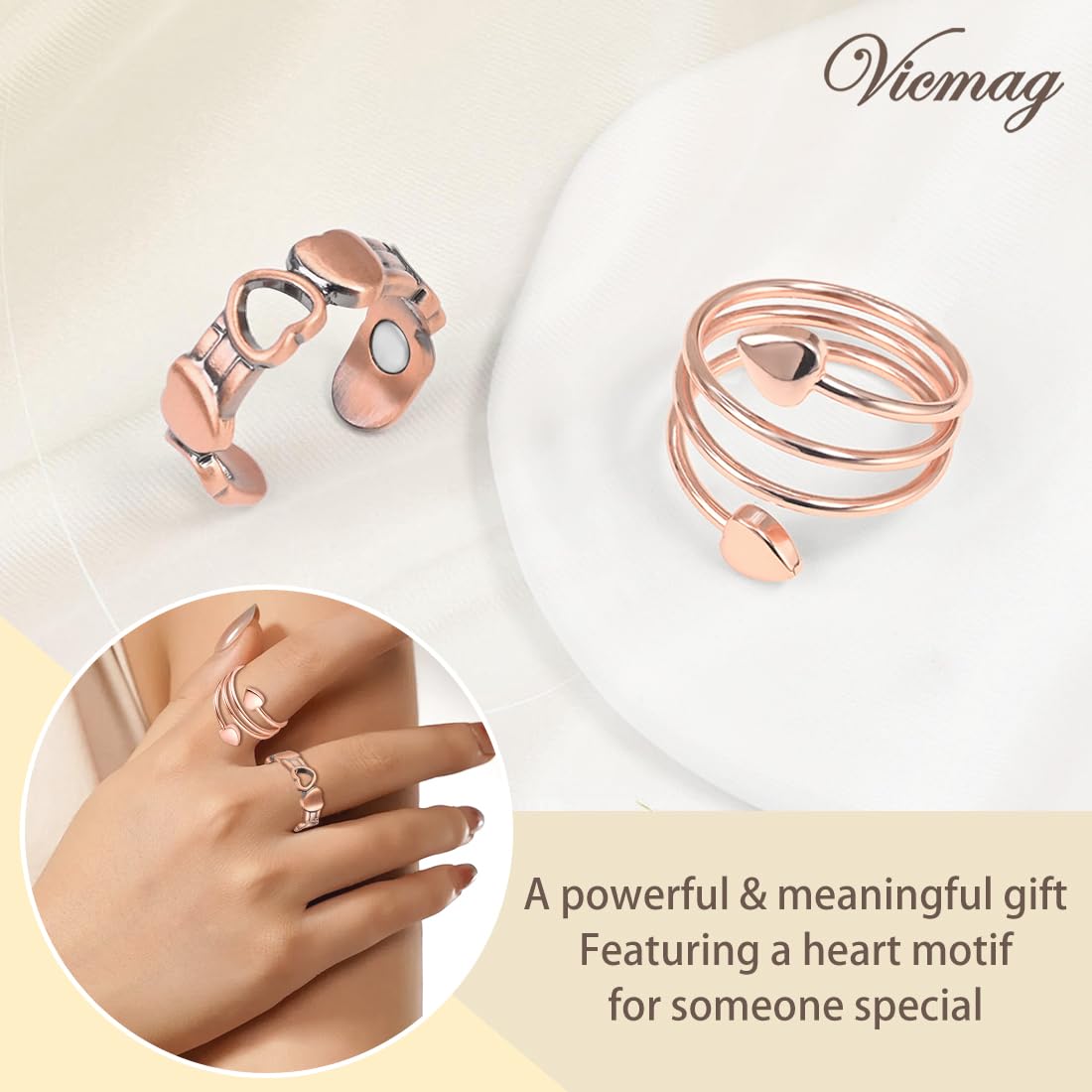 Vicmag bague cuivre magnetique cadeau idéal, parfait pour leur style et bien-être.