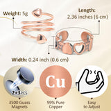 Vicmag bague cuivre magnetique poids léger 4 g, confort agréable au porté.