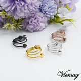 Collection Vicmag 4 cœurs, bague magnétique cuivre prête à briller.