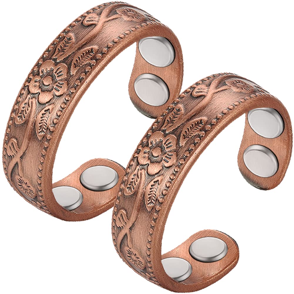Vicmag bague magnétique en cuivre pour femmes, élégante au quotidien