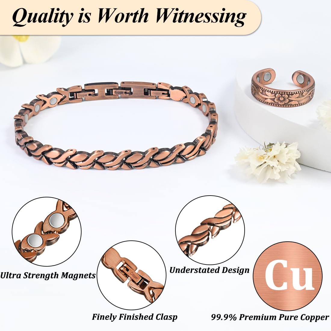 Vicmag bracelet cuivre ajustable avec outil, ajustement maison facile.