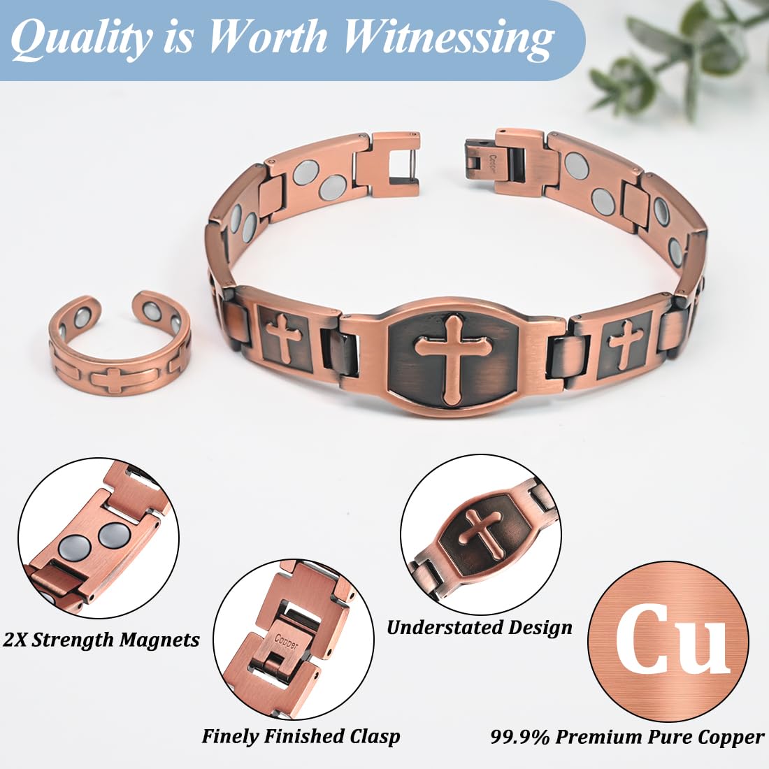Vicmag bracelet cuivre ajustable avec outil, ajuste facilement à domicile.