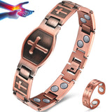 Vicmag bracelet cuivre homme double rangs pur, élégance et durabilité.