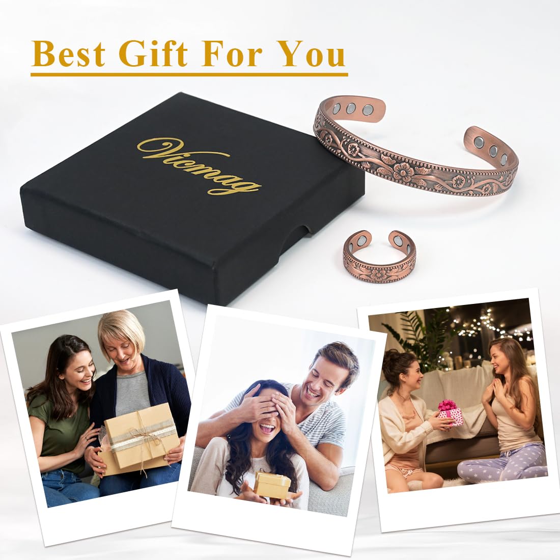 Ouverture ajustable Vicmag bracelet pour un ajustement rapide.