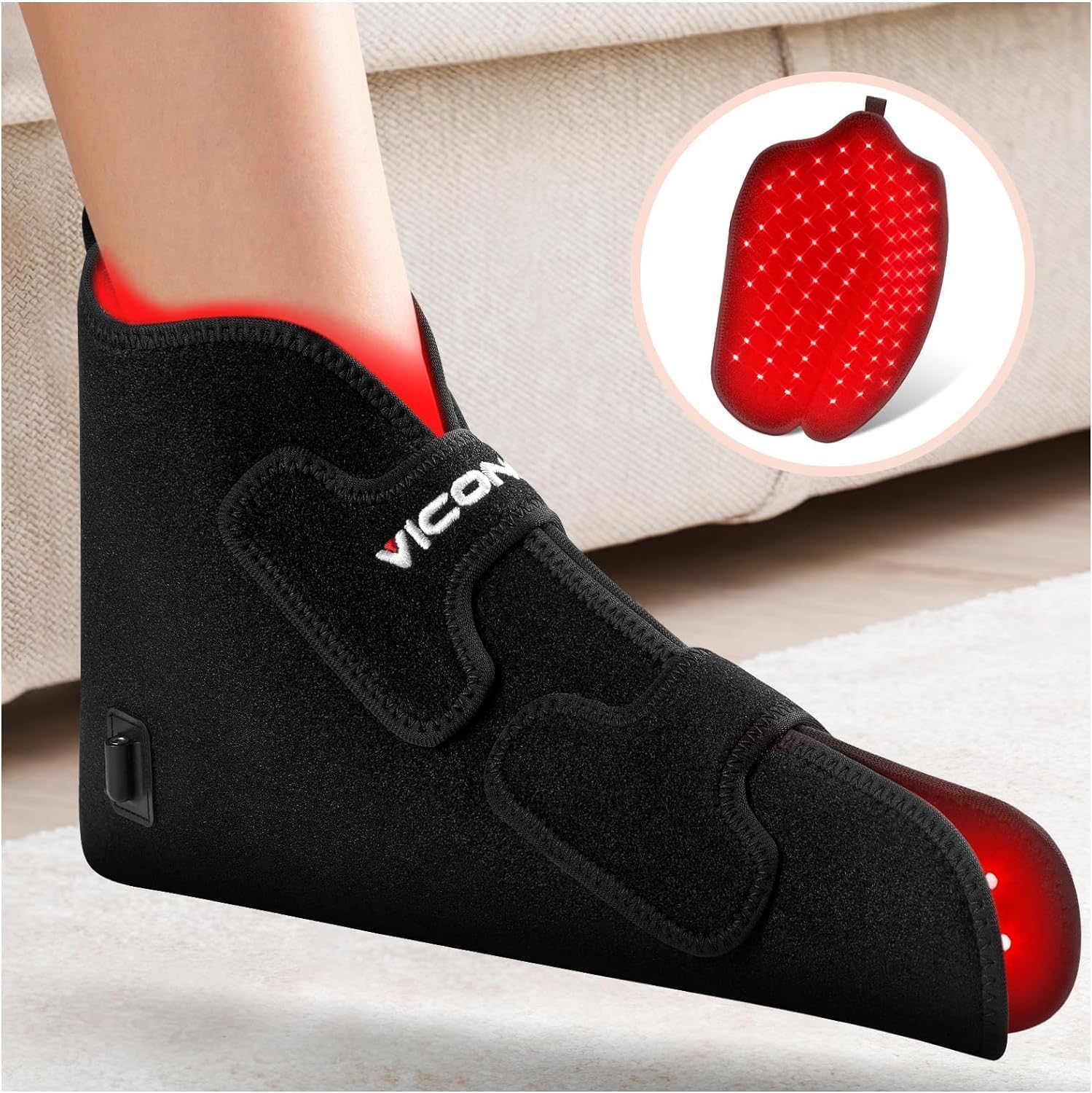Viconor Bandes-pieds lumière rouge autour des orteils et de la cheville.