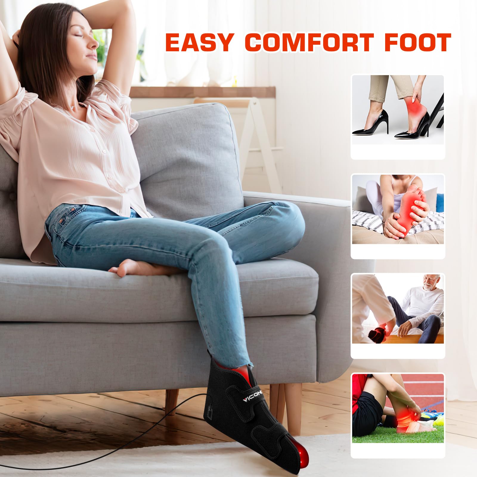 Dispositif Viconor avec infrarouge proche sur les pieds pour une sensation de chaleur