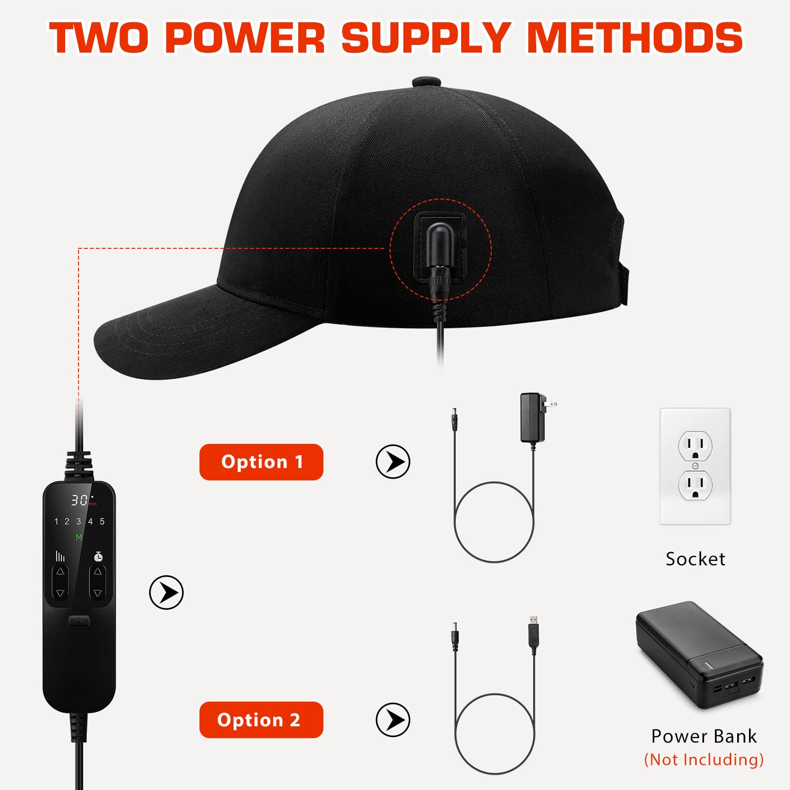 Viconor cap laser cheveux noir lumiere distribuee: lumière laser uniforme sur cuir chevelu.