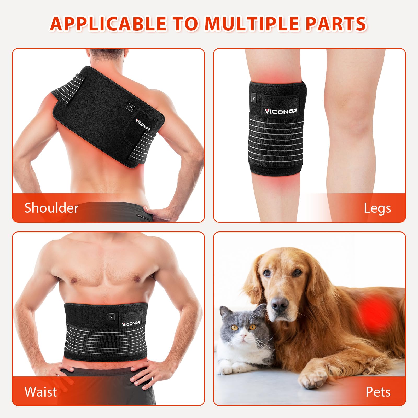 Viconor Ceinture Lumière contrôle via application pour ajuster modes et intensité.