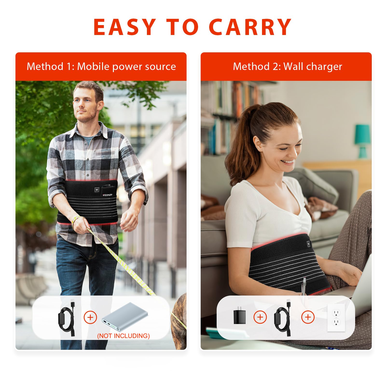 Viconor Ceinture rouge, usage domestique pratique et facile pour une pause détente.