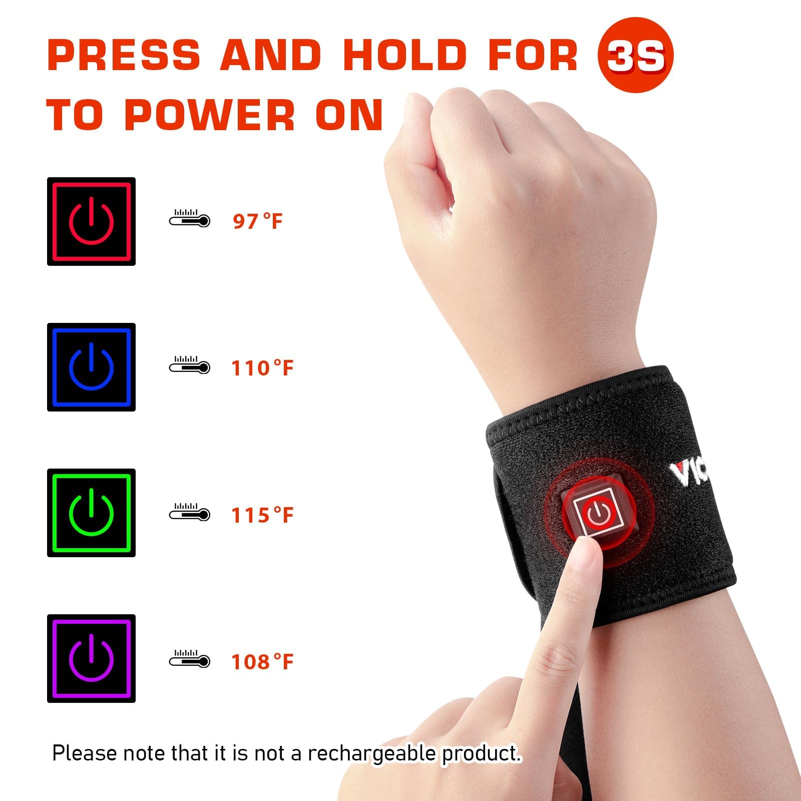 Viconor lumière rouge pour les mains et poignets, idéal à domicile ou au bureau.