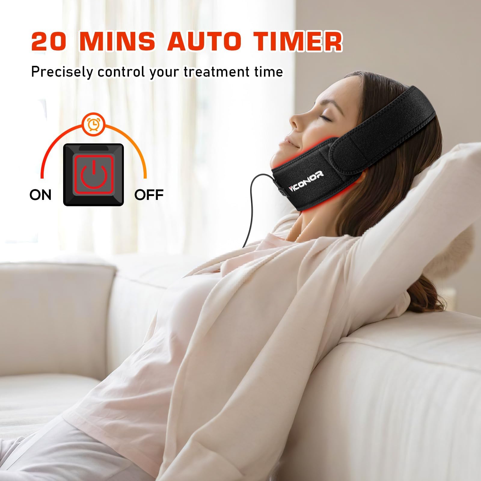 Viconor lumière rouge avec minuterie, pratique pour planifier vos sessions.