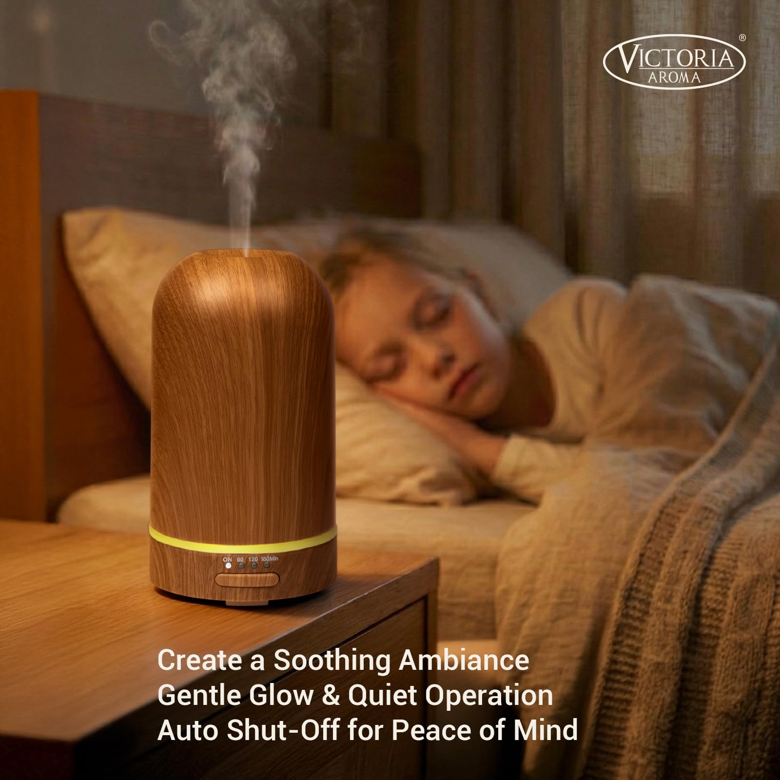 Design en verre et bois brun du diffuseur Victoria Aroma