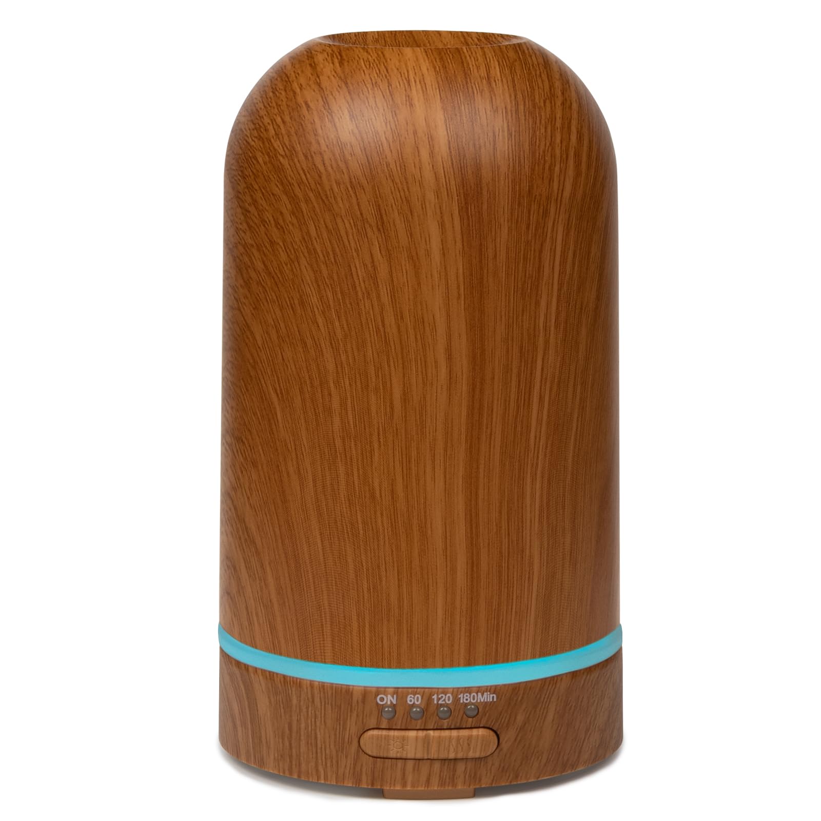 Diffuseur ultrasonique 100 ml de Victoria Aroma avec verre et bois brun, ambiance apaisante