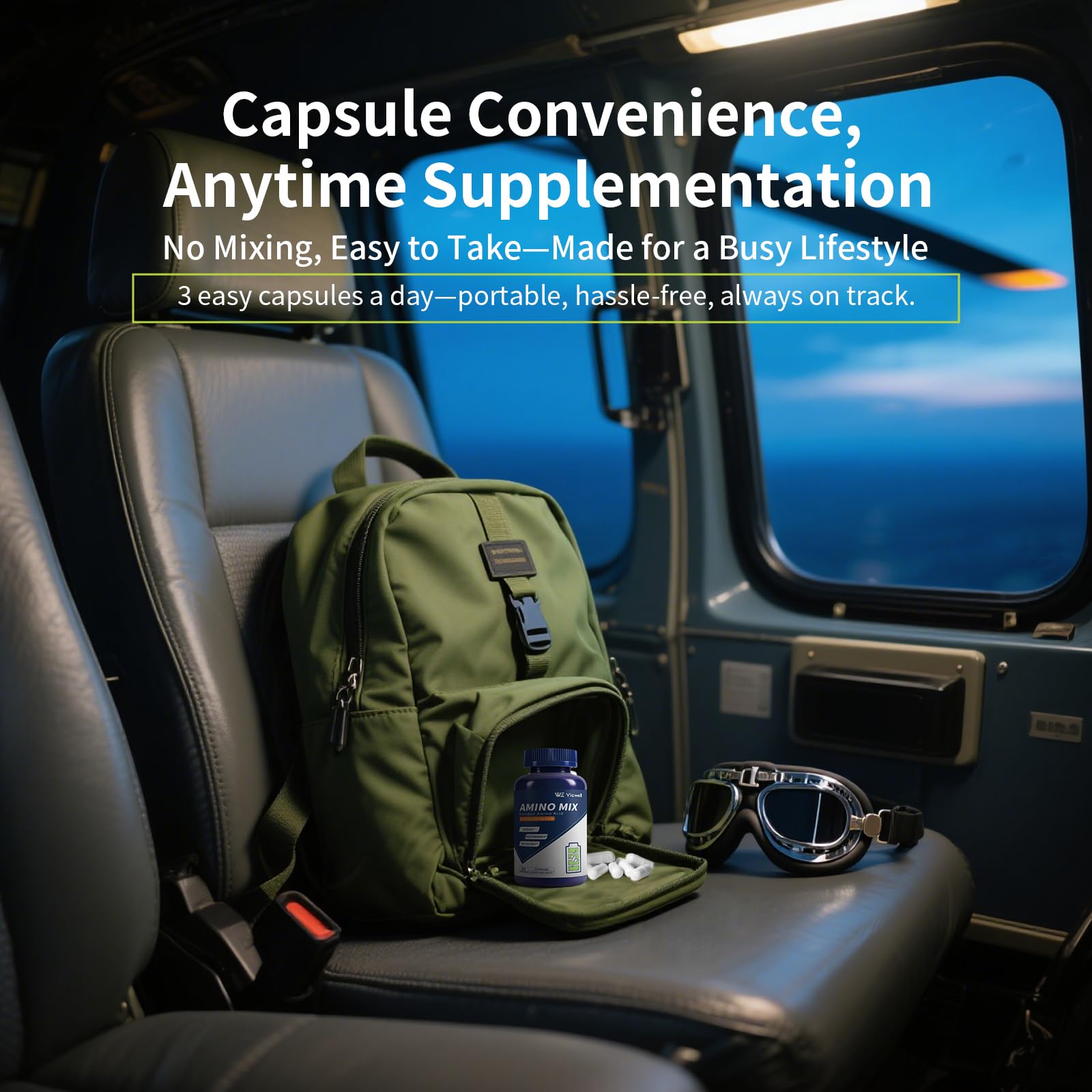 Vicwell Amino Acid — sans sucre ni glucides, option keto-friendly.