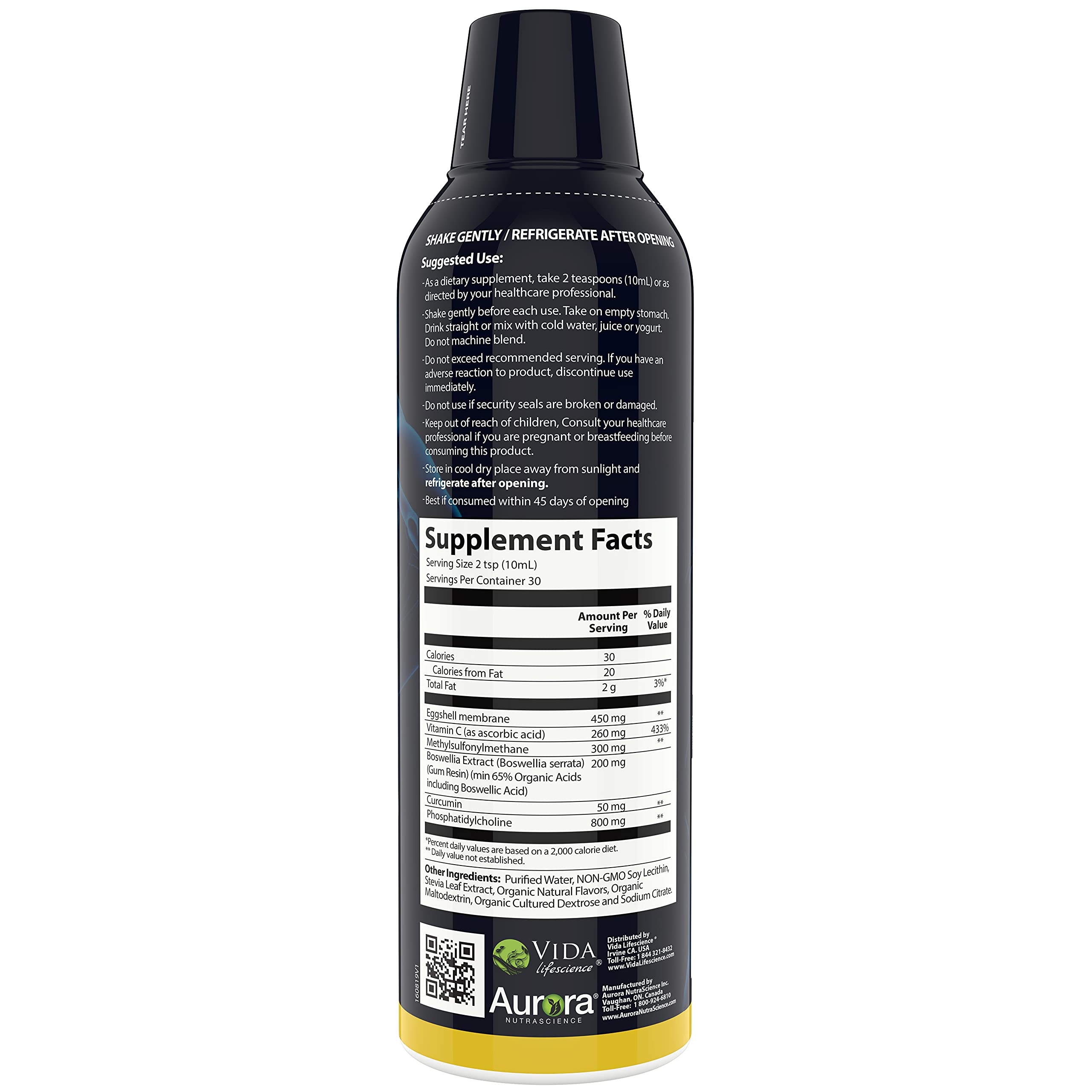 Vida Lifescience Aurora absorption liposomale rapide pour usage quotidien.