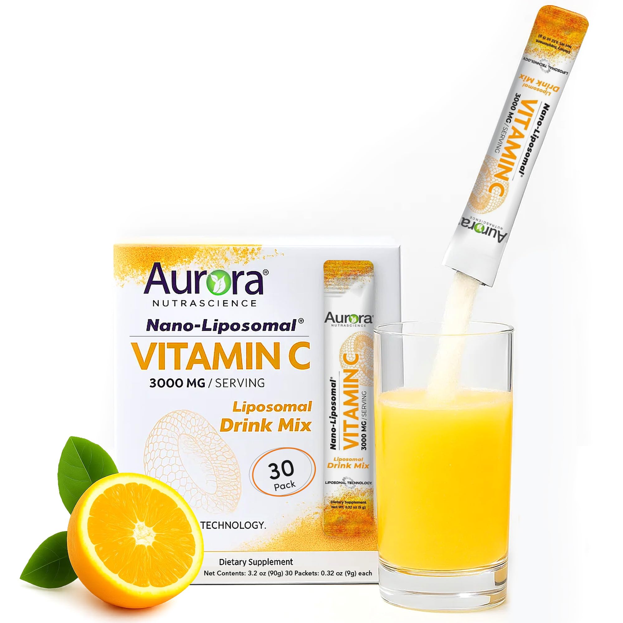Vida Lifescience Aurora liposomale poudre orange prête à être mélangée