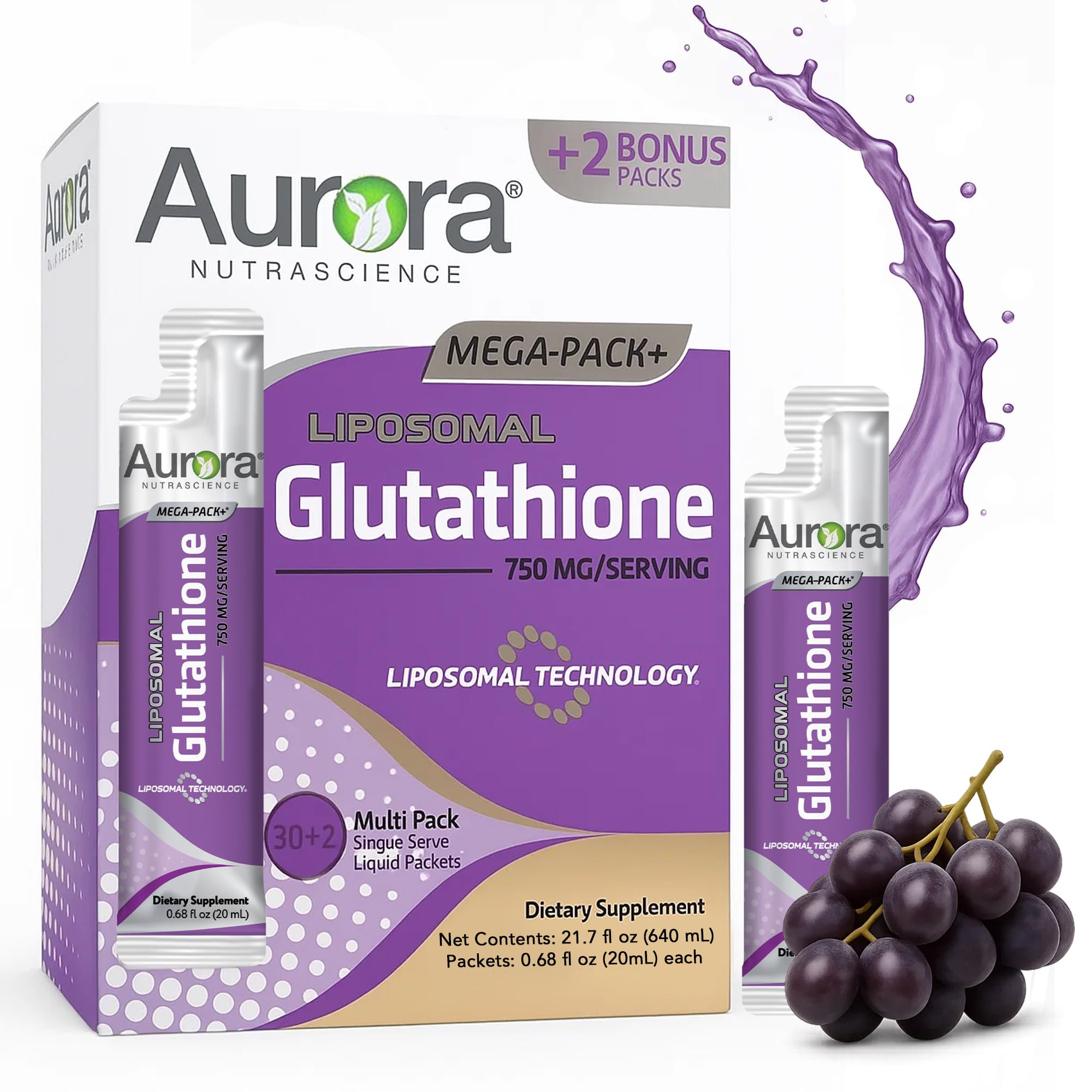 Bouteille Aurora Nutrascience liposomale, format premium et biodisponibilité potentielle