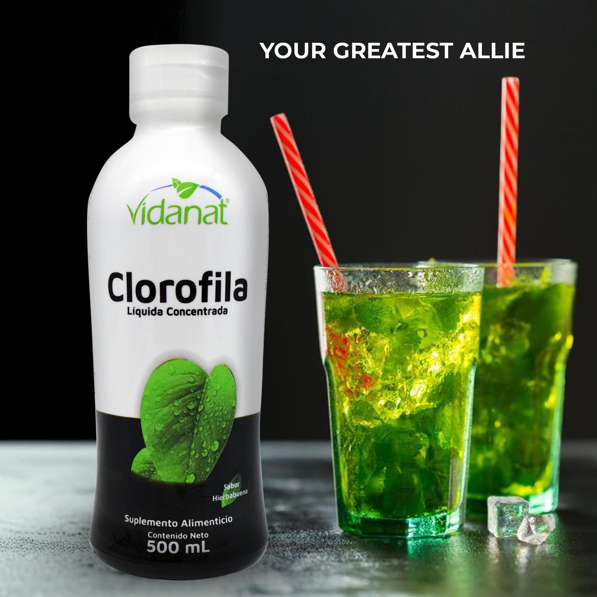 Vidanat Chlorophylle liquide – utilisation quotidienne facile sans colorants artificiels.